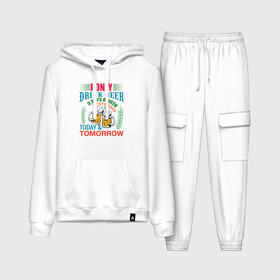 Женский костюм хлопок (с толстовкой) с принтом Only Drinker в городе Новоалтайск,  |  | drink | yesterday | иллюстрация