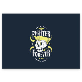 Поздравительная открытка с принтом Fighter forever в городе Новоалтайск, 100% бумага | плотность бумаги 280 г/м2, матовая, на обратной стороне линовка и место для марки
 | fighting | game | games | street fighter | балрог | бланка | вега | зангиев | игра | игры | классика | рю | сагат | стрит файтер | уличный боец | чан ли