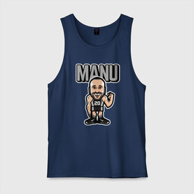 Мужская майка хлопок с принтом Manu в городе Новоалтайск, 100% хлопок |  | basketball | game | ginobili | manu | nba | san antonio | sport | spurs | streetball | баскетбол | баскетболист | джинобили | игра | игрок | ману | мяч | нба | сан антонио | сперс | спорт | стритбол | тренер