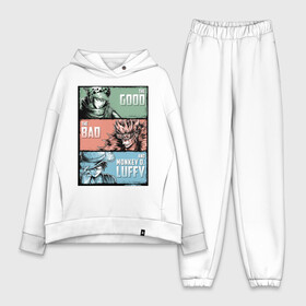 Женский костюм хлопок Oversize с принтом One Piece Хороший плохой Луффи в городе Новоалтайск,  |  | anime | luffy | one piece | zoro | аниме | большой куш | ван пис | вон пис | зоро | луфи | луффи | пират | пираты | ророна