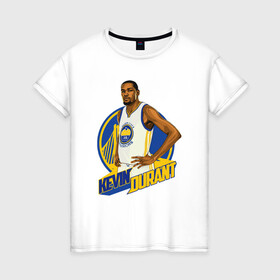 Женская футболка хлопок с принтом Kevin Durant в городе Новоалтайск, 100% хлопок | прямой крой, круглый вырез горловины, длина до линии бедер, слегка спущенное плечо | basketball | game | golden state | nba | sport | streetball | warriors | баскетбол | баскетболист | игра | игрок | кевин дюрант | мяч | нба | спорт | стритбол | тренер