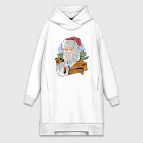 Платье-худи хлопок с принтом Merry Christmas в городе Новоалтайск,  |  | cанта | дед мороз | иллюстрация | рождество | сочельник