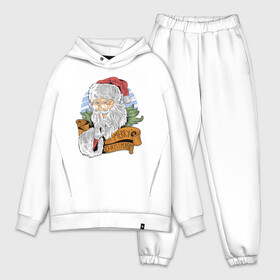 Мужской костюм хлопок OVERSIZE с принтом Merry Christmas в городе Новоалтайск,  |  | cанта | дед мороз | иллюстрация | рождество | сочельник