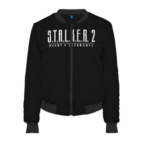 Женский бомбер 3D с принтом STALKER 2 - Heart of Chernobyl в городе Новоалтайск, 100% полиэстер | застегивается на молнию, по бокам два кармана без застежек, мягкие манжеты, по низу бомбера и на воротнике — эластичная резинка | heart of chernobyl | stalker | stalker 2 | сердце чернобыля | сталкер | сталкер 2
