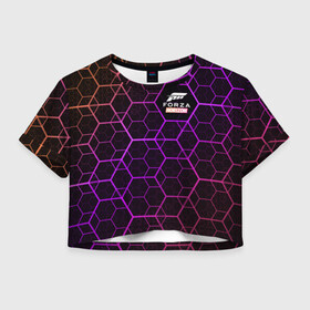 Женская футболка Crop-top 3D с принтом Forza Horizon Форза в городе Новоалтайск, 100% полиэстер | круглая горловина, длина футболки до линии талии, рукава с отворотами | auto | avto | car | forza | game | horizon | motorsport | nfs | race | speed | авто | гонки | игра | машина | нфс | скорость | форза | хорайзен