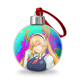 Ёлочный шар с принтом Тору в городе Новоалтайск, Пластик | Диаметр: 77 мм | Тематика изображения на принте: anime | manga | miss kobayashis dragon maid | аниме | дракон горничная кобаяши | канна камуй | кетцалькоатль | лукоа | макото такия | манга | тору | фафнир