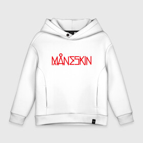 Детское худи Oversize хлопок с принтом Maneskin, Новый логотип в городе Новоалтайск, френч-терри — 70% хлопок, 30% полиэстер. Мягкий теплый начес внутри —100% хлопок | боковые карманы, эластичные манжеты и нижняя кромка, капюшон на магнитной кнопке | eurovision | maneskin | евровидение | логотип | манескин | новый логотип | рок