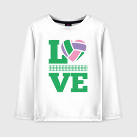 Детский лонгслив хлопок с принтом Love Volley в городе Новоалтайск, 100% хлопок | круглый вырез горловины, полуприлегающий силуэт, длина до линии бедер | ball | beach | game | love | sport | volley | volleyball | блок | волейбол | волейболист | волейболистка | гол | игра | игрок | мяч | партия | площадка | пляж | пляжный | победа | подача | сет | сетка | солнце | спорт | тренер | 