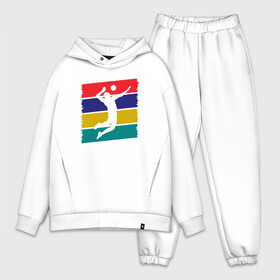 Мужской костюм хлопок OVERSIZE с принтом Color Volley в городе Новоалтайск,  |  | ball | beach | game | sport | volley | volleyball | волейбол | волейболист | волейболистка | гол | игра | игрок | мяч | площадка | пляж | пляжный | победа | сетка | спорт | тренер | чемпион