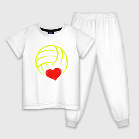 Детская пижама хлопок с принтом Volleyball Heart в городе Новоалтайск, 100% хлопок |  брюки и футболка прямого кроя, без карманов, на брюках мягкая резинка на поясе и по низу штанин
 | ball | beach | game | heart | love | sport | volley | volleyball | волейбол | волейболист | волейболистка | гол | игра | игрок | мяч | площадка | пляж | пляжный | победа | сердце | сетка | спорт | тренер | чемпион