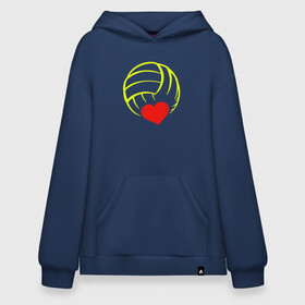Худи SuperOversize хлопок с принтом Volleyball Heart в городе Новоалтайск, 70% хлопок, 30% полиэстер, мягкий начес внутри | карман-кенгуру, эластичная резинка на манжетах и по нижней кромке, двухслойный капюшон
 | ball | beach | game | heart | love | sport | volley | volleyball | волейбол | волейболист | волейболистка | гол | игра | игрок | мяч | площадка | пляж | пляжный | победа | сердце | сетка | спорт | тренер | чемпион