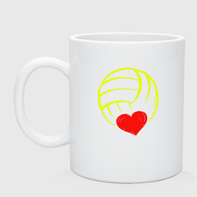 Кружка керамическая с принтом Volleyball Heart в городе Новоалтайск, керамика | объем — 330 мл, диаметр — 80 мм. Принт наносится на бока кружки, можно сделать два разных изображения | Тематика изображения на принте: ball | beach | game | heart | love | sport | volley | volleyball | волейбол | волейболист | волейболистка | гол | игра | игрок | мяч | площадка | пляж | пляжный | победа | сердце | сетка | спорт | тренер | чемпион