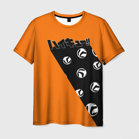 Мужская футболка 3D с принтом Haikyu!! ВОЛЕЙБОЛ!! в городе Новоалтайск, 100% полиэфир | прямой крой, круглый вырез горловины, длина до линии бедер | anime | haikyu | haikyuu | karasuno | manga | аниме | аобаджосай | белые | волейбол | волейбольный клуб | инаризаки | карасуно | манга | мяч | мячи | некома | оранжевая | старшая школа | хаику | хаикую | черная полоса