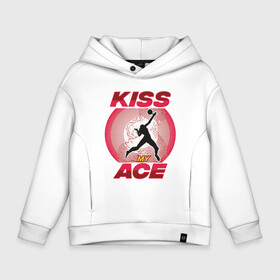 Детское худи Oversize хлопок с принтом Kiss Ace в городе Новоалтайск, френч-терри — 70% хлопок, 30% полиэстер. Мягкий теплый начес внутри —100% хлопок | боковые карманы, эластичные манжеты и нижняя кромка, капюшон на магнитной кнопке | ball | beach | game | sport | volley | volleyball | волейбол | волейболист | волейболистка | гол | игра | игрок | мяч | площадка | пляж | пляжный | победа | сетка | спорт | тренер | чемпион