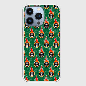 Чехол для iPhone 13 Pro с принтом бильярд восьмёрка в городе Новоалтайск,  |  | Тематика изображения на принте: a game | balls | billiards | eight | pool | russian billiards | snooker | tournament | бильярд | восьмерка | игра | пул | русский бильярд | снукер | турнир | шары
