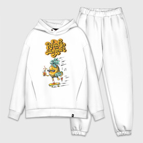 Мужской костюм хлопок OVERSIZE с принтом Ready for summer Ананас в городе Новоалтайск,  |  | art | cocktail | lettering | music | pineapple | tropical | vacation | vintage | watercolor | акварель | ананас на скейте | арт | винтаж | готов к лету | коктейль | летний принт | леттеринг | музыка | отпуск | ретро | рисунок ананаса