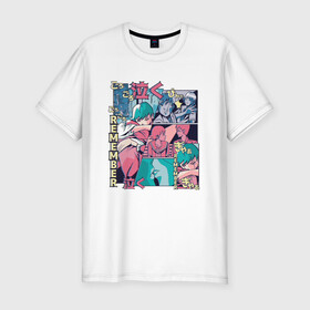 Мужская футболка хлопок Slim с принтом Vaporwave Anime Remember  в городе Новоалтайск, 92% хлопок, 8% лайкра | приталенный силуэт, круглый вырез ворота, длина до линии бедра, короткий рукав | anime fan | art | japan | japanese | manga character | tokyo | анимация | анимешник | арт | воспоминания | комикс | комиксы | любовь | манга | отрисовка | память | паровая волна | пародия | персонаж аниме | помни