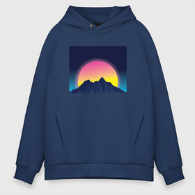 Мужское худи Oversize хлопок с принтом Vaporwave Mountain Sunset в городе Новоалтайск, френч-терри — 70% хлопок, 30% полиэстер. Мягкий теплый начес внутри —100% хлопок | боковые карманы, эластичные манжеты и нижняя кромка, капюшон на магнитной кнопке | chill | chilled cow | fashion | landscape | lo fi hip hop | lofi | music | retrowave | stars | synthpop | synthwave | zen | вапорвейв | горы | дзен | закат | звёзды | музыка | небо | ночное небо | паровая волна | пейзаж | ретровейв | синтвейв | синтпоп | 
