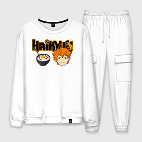 Мужской костюм хлопок с принтом Шоё Хината Haikyuu!! в городе Новоалтайск, 100% хлопок | на свитшоте круглая горловина, мягкая резинка по низу. Брюки заужены к низу, на них два вида карманов: два “обычных” по бокам и два объемных, с клапанами, расположенные ниже линии бедра. Брюки с мягкой трикотажной резинкой на поясе и по низу штанин. В поясе для дополнительного комфорта — широкие завязки | 10 номер | haikyu | haikyuu | hinata shoyo | karasuno | аниме | волейбол | волейбольный клуб | карасуно | коротышка | красный | мальчик мяч | манга | рыжик | старшая школа | хаикую | чиби чан | шоё хината