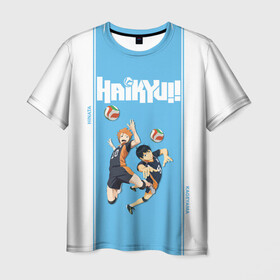 Мужская футболка 3D с принтом Хината и Кагеяма Haikyuu!! в городе Новоалтайск, 100% полиэфир | прямой крой, круглый вырез горловины, длина до линии бедер | anime | haikyu | haikyuu | karasuno | manga | аниме | волейбол | волейбольный клуб | вороны | карасуно | король площадки | манга | ниндзя шоё | синяя | старшая школа | тобио кагеяма | хаику | хаикую | шоё хината