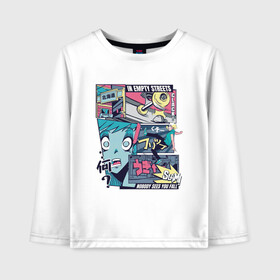 Детский лонгслив хлопок с принтом Vaporwave Anime Skater Boy в городе Новоалтайск, 100% хлопок | круглый вырез горловины, полуприлегающий силуэт, длина до линии бедер | anime fan | art | fail | japan | japanese | manga character | tokyo | анимация | анимешник | арт | арты | комикс | комиксы | манга | отрисовка | паровая волна | пародия | персонаж аниме | рисунок в стиле аниме | скейтер | токио