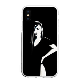 Чехол для iPhone XS Max матовый с принтом Арт с девушкой в городе Новоалтайск, Силикон | Область печати: задняя сторона чехла, без боковых панелей | Тематика изображения на принте: готика | девушки | люди | минимализм | мода | стиль | черно белое