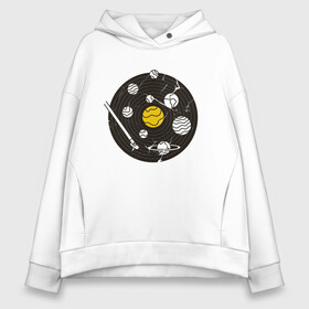 Женское худи Oversize хлопок с принтом Виниловая пластинка Vynil в городе Новоалтайск, френч-терри — 70% хлопок, 30% полиэстер. Мягкий теплый начес внутри —100% хлопок | боковые карманы, эластичные манжеты и нижняя кромка, капюшон на магнитной кнопке | crack | cracks | disk | earth | jupiter | music | planet | planets | saturn | solar system | space | sun | vintage | vinyl | vynil | виниловый проигрыватель | винтаж | диск | дорожка | земля | игла | музыка | планеты | сатурн | солнечная система | солнце 