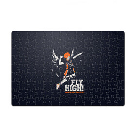 Головоломка Пазл магнитный 126 элементов с принтом fly high! Шоё Хината Haikyuu!! в городе Новоалтайск, полимерный материал с магнитным слоем | 126 деталей, размер изделия —  180*270 мм | 10 номер | anime | haikyu | haikyuu | hinata shoyo | karasuno | manga | аниме | волейбол | волейбольный клуб | иероглифы | карасуно | лети высоко | лого | манга | надпись | прыжок | старшая школа | хаику | хаикую