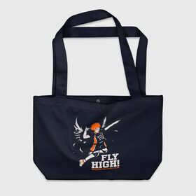 Пляжная сумка 3D с принтом fly high! Шоё Хината Haikyuu!! в городе Новоалтайск, 100% полиэстер | застегивается на металлическую кнопку; внутренний карман застегивается на молнию. Стенки укреплены специальным мягким материалом, чтобы защитить содержимое от несильных ударов
 | 10 номер | anime | haikyu | haikyuu | hinata shoyo | karasuno | manga | аниме | волейбол | волейбольный клуб | иероглифы | карасуно | лети высоко | лого | манга | надпись | прыжок | старшая школа | хаику | хаикую