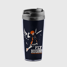 Термокружка-непроливайка с принтом fly high! Шоё Хината Haikyuu!! в городе Новоалтайск, внутренняя часть — пищевой пластик, наружная часть — прозрачный пластик, между ними — полиграфическая вставка с рисунком | объем — 350 мл, герметичная крышка | 10 номер | anime | haikyu | haikyuu | hinata shoyo | karasuno | manga | аниме | волейбол | волейбольный клуб | иероглифы | карасуно | лети высоко | лого | манга | надпись | прыжок | старшая школа | хаику | хаикую