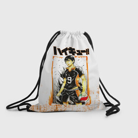 Рюкзак-мешок 3D с принтом Тобио Кагеяма | Haikyuu!! в городе Новоалтайск, 100% полиэстер | плотность ткани — 200 г/м2, размер — 35 х 45 см; лямки — толстые шнурки, застежка на шнуровке, без карманов и подкладки | 2 номер | anime | haikyu | haikyuu | karasuno | king of the court | manga | аниме | волейбол | волейбольный клуб | кагеяма | карасуно | король | король площадки | манга | мяч | старшая школа | тобио | хаику | хаикую