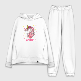 Женский костюм хлопок Oversize с принтом Принцесса единорог в городе Новоалтайск,  |  | kawaii | princess | unikorn | единорог | единорожка | конь | радуга | рог | цветной