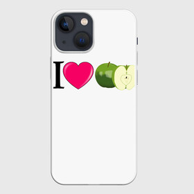 Чехол для iPhone 13 mini с принтом I LOVE APPLE в городе Новоалтайск,  |  | иностранные | любовь | надписи | приколы | слова | юмор | яблоко