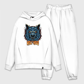 Мужской костюм хлопок OVERSIZE с принтом Голова волка. Wolf head в городе Новоалтайск,  |  | lone | predator | wolf | волк | волки | голова | животное | хищник