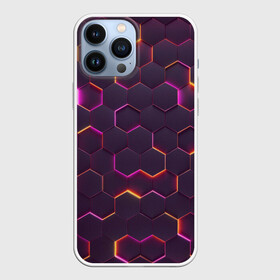 Чехол для iPhone 13 Pro Max с принтом НЕОН СОТЫ 3D в городе Новоалтайск,  |  | Тематика изображения на принте: абстракция | иллюстрация | искусство | культура | неон | свечение | соты | текстура | фигура | шестиграник | шестиугольник