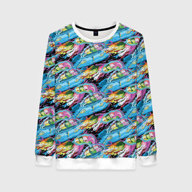 Женский свитшот 3D с принтом Pattern Summer and Morty в городе Новоалтайск, 100% полиэстер с мягким внутренним слоем | круглый вырез горловины, мягкая резинка на манжетах и поясе, свободная посадка по фигуре | cn_2953939_019175 | morty | rick | rick and morty | rick and morty 5 season | shtatrm | морти | приключения рика и морти | рик | рик и морти | рик и морти 5 сезон | саммер