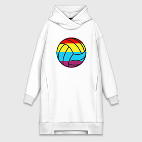 Платье-худи хлопок с принтом Color Ball в городе Новоалтайск,  |  | ball | beach | game | sport | volley | volleyball | волейбол | волейболист | волейболистка | гол | игра | игрок | мяч | площадка | пляж | пляжный | победа | сетка | спорт | тренер | чемпион