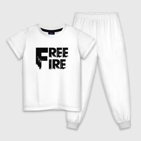 Детская пижама хлопок с принтом FREEFIRE | FF (Z) в городе Новоалтайск, 100% хлопок |  брюки и футболка прямого кроя, без карманов, на брюках мягкая резинка на поясе и по низу штанин
 | Тематика изображения на принте: 111dots studio | battlegrounds | free fire | freefire | game | garena | garena free fire | гарена | игра | игры | киберспорт | королевская битва | мобильная игра | онлайн игра | пабг | фри фаер | фрифаер | экшн