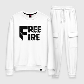 Женский костюм хлопок с принтом FREEFIRE | FF (Z) в городе Новоалтайск, 100% хлопок | на свитшоте круглая горловина, мягкая резинка по низу. Брюки заужены к низу, на них два вида карманов: два 