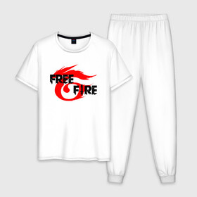 Мужская пижама хлопок с принтом FREEFIRE | GARENA (Z) в городе Новоалтайск, 100% хлопок | брюки и футболка прямого кроя, без карманов, на брюках мягкая резинка на поясе и по низу штанин
 | 111dots studio | battlegrounds | free fire | freefire | game | garena | garena free fire | гарена | игра | игры | киберспорт | королевская битва | мобильная игра | онлайн игра | пабг | фри фаер | фрифаер | экшн