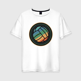 Женская футболка хлопок Oversize с принтом My Ball в городе Новоалтайск, 100% хлопок | свободный крой, круглый ворот, спущенный рукав, длина до линии бедер
 | ball | beach | game | sport | volley | volleyball | волейбол | волейболист | волейболистка | гол | игра | игрок | мяч | площадка | пляж | пляжный | победа | сетка | спорт | тренер | чемпион