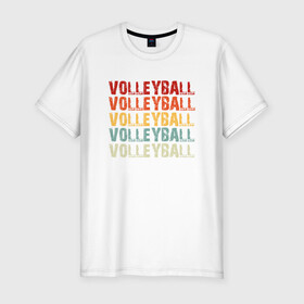 Мужская футболка хлопок Slim с принтом Volleyball Game в городе Новоалтайск, 92% хлопок, 8% лайкра | приталенный силуэт, круглый вырез ворота, длина до линии бедра, короткий рукав | ball | beach | game | sport | volley | volleyball | волейбол | волейболист | волейболистка | гол | игра | игрок | мяч | площадка | пляж | пляжный | победа | сетка | спорт | тренер | чемпион
