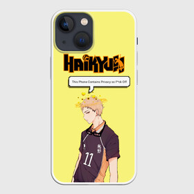 Чехол для iPhone 13 mini с принтом Кей Цукишима | Haikyuu в городе Новоалтайск,  |  | 11 номер | anime | haikyu | haikyuu | manga | аниме | волейбол | волейбольный клуб | карасуно | кей цукишима | котаро бокуто | манга | обычный парень | очкарик | тендо | умный блокирующий цукки | хаику | хаикую