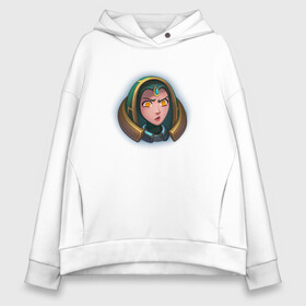 Женское худи Oversize хлопок с принтом Sona League of Legends в городе Новоалтайск, френч-терри — 70% хлопок, 30% полиэстер. Мягкий теплый начес внутри —100% хлопок | боковые карманы, эластичные манжеты и нижняя кромка, капюшон на магнитной кнопке | league of legends | lol | sona | для детей | игры | лига легенд | смайлик | сона