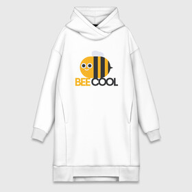 Платье-худи хлопок с принтом Bee Cool в городе Новоалтайск,  |  | cool | арт | иллюстрация | насекомое | пчела