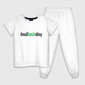Детская пижама хлопок с принтом BadHairDay в городе Новоалтайск, 100% хлопок |  брюки и футболка прямого кроя, без карманов, на брюках мягкая резинка на поясе и по низу штанин
 | арт | волосы | день | иллюстрация