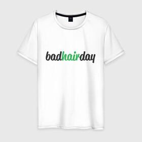 Мужская футболка хлопок с принтом BadHairDay в городе Новоалтайск, 100% хлопок | прямой крой, круглый вырез горловины, длина до линии бедер, слегка спущенное плечо. | арт | волосы | день | иллюстрация