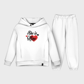 Детский костюм хлопок Oversize с принтом She is Mine в городе Новоалтайск,  |  | Тематика изображения на принте: арт | иллюстрация | любимая | моя | сердце