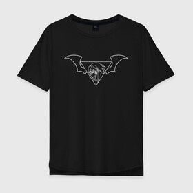 Мужская футболка хлопок Oversize с принтом Succubus Smile в городе Новоалтайск, 100% хлопок | свободный крой, круглый ворот, “спинка” длиннее передней части | белый | итадаки мари | крылья | суккуб | улыбка