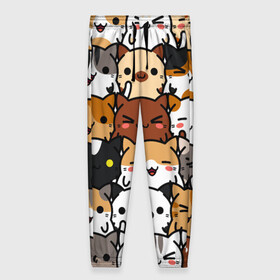 Женские брюки 3D Коты и котики: в городе Новоалтайск, полиэстер 100% | прямой крой, два кармана без застежек по бокам, с мягкой трикотажной резинкой на поясе и по низу штанин. В поясе для дополнительного комфорта — широкие завязки | cat | аниме | кот | котики | коты | мило | неко